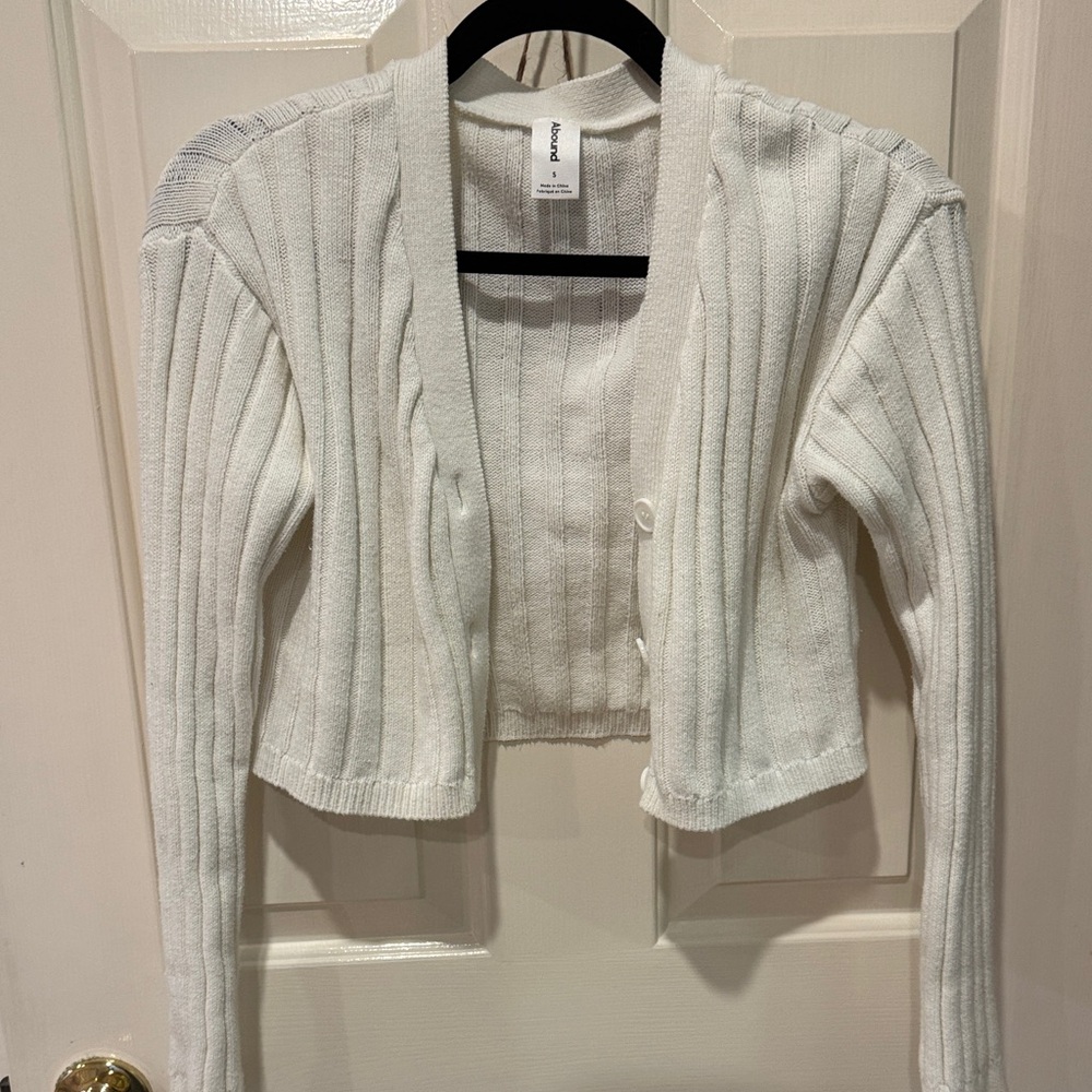 White cropped cardigan